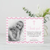 Carte de remerciement pour baptême de fille (Debout devant)
