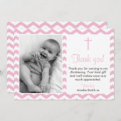 Carte de remerciement pour baptême de fille (Devant / Derrière)