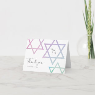 Carte de remerciement pour Bat Mitzvah à monogramm