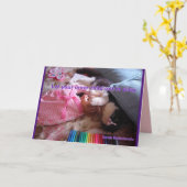 Carte de remerciement pour chat en smoking 'Libére (Fleur jaune)