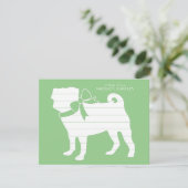 Carte de remerciement pour chiot Carlin (Debout devant)