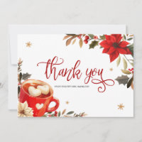 Carte de remerciement pour chocolat chaud de Noël