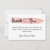 Carte de remerciement pour client de petite entrep (Devant)