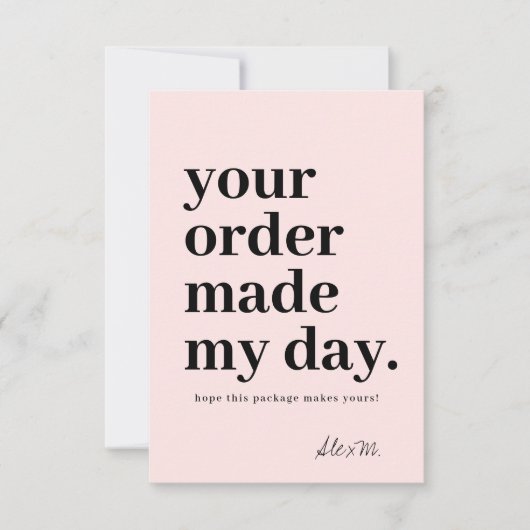 Carte de Remerciement pour Commande d'Entreprise (Devant)