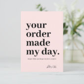 Carte de Remerciement pour Commande d'Entreprise (Debout devant)