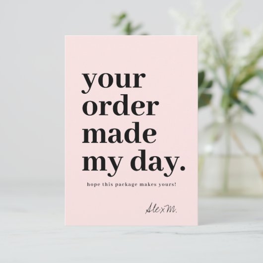 Carte de Remerciement pour Commande d'Entreprise (Debout devant)