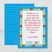 Carte de remerciement pour fête à la piscine pour  (Devant / Derrière)