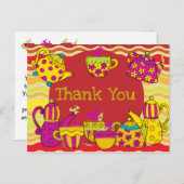 Carte de remerciement pour fête à thé (Devant / Derrière)