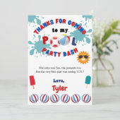 Carte de remerciement pour fête d'anniversaire à l (Debout devant)