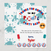 Carte de remerciement pour fête d'anniversaire à l (Devant / Derrière)