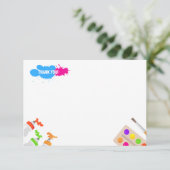 Carte de remerciement pour fête d'anniversaire art (Debout devant)