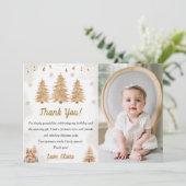 Carte de remerciement pour fête d'anniversaire ave (Debout devant)