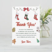 Carte de remerciement pour fête d'anniversaire ave (Debout devant)