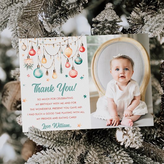 Carte de remerciement pour fête d'anniversaire Bou