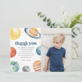 Carte de remerciement pour fête d'anniversaire dan (Debout devant)