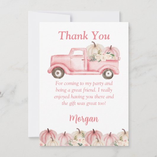 Carte de remerciement pour fête d'anniversaire de (Devant)