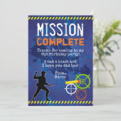 Carte de remerciement pour fête d'anniversaire de (Debout devant)