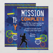 Carte de remerciement pour fête d'anniversaire de (Devant / Derrière)