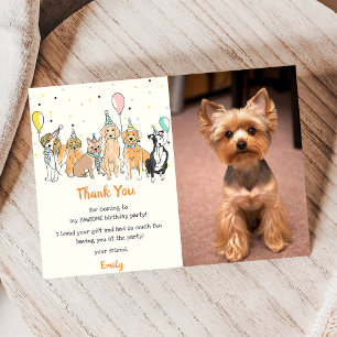 Carte de remerciement pour fête d'anniversaire de