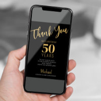 Carte de remerciement pour fête d'anniversaire de