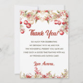 Carte de remerciement pour fête d'anniversaire de  (Devant)