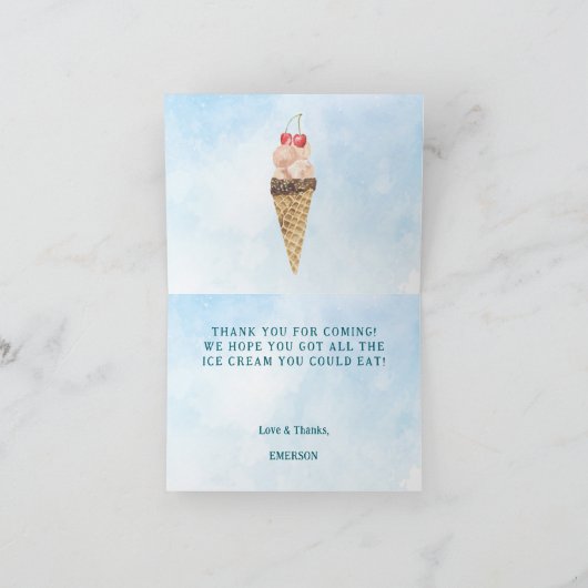 Carte de remerciement pour fête d'anniversaire d'H (Intérieur)