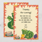 Carte de remerciement pour fête d'anniversaire Dra (Devant / Derrière)