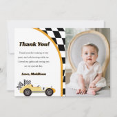 Carte de remerciement pour fête d'anniversaire jau (Devant)