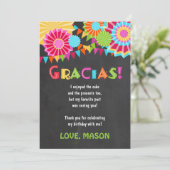 Carte de remerciement pour fête d'anniversaire mex (Debout devant)