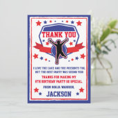 Carte de remerciement pour fête d'anniversaire Nin (Debout devant)