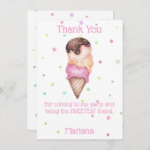 Carte de remerciement pour fête d'anniversaire Pin (Devant / Derrière)