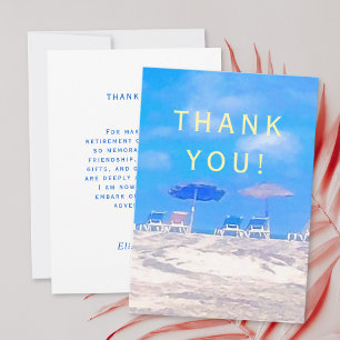 Carte de remerciement pour fête de retraite sur la