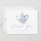 Carte de remerciement pour fête du thé bleu (Devant)