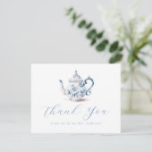 Carte de remerciement pour fête du thé bleu (Debout devant)