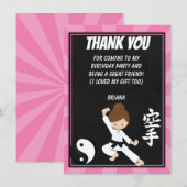 Carte de remerciement pour fille aux cheveux bruns (Devant / Derrière)