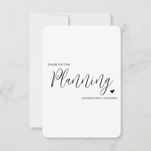 Carte de remerciement pour fournisseur de mariage  (Devant)