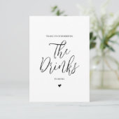 Carte de remerciement pour fournisseur de mariage  (Debout devant)