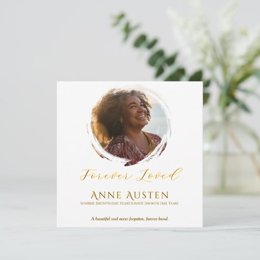 Carte de remerciement pour funérailles (Debout devant)