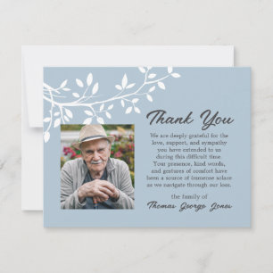 Carte de remerciement pour funérailles Merci Congé