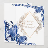 Carte de remerciement pour invitation de mariage (Devant / Derrière)