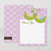 Carte de remerciement pour jumeaux garçon fille Pe (Devant / Derrière)