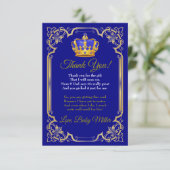 Carte de remerciement pour la Baby Shower royale (Debout devant)