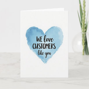 Carte de remerciement pour la clientèle