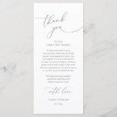 Carte de remerciement pour la décoration de table  (Devant)