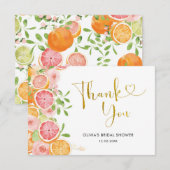 Carte de remerciement pour la fête de mariage citr (Devant / Derrière)