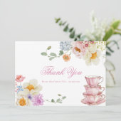 Carte de remerciement pour la fête du thé aux fleu (Debout devant)