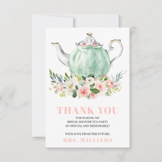 Carte de remerciement pour la fête prénuptiale Tea (Devant)