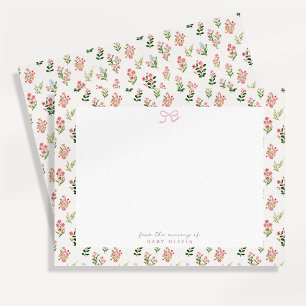 Carte de remerciement pour la nurserie à fleurs ro