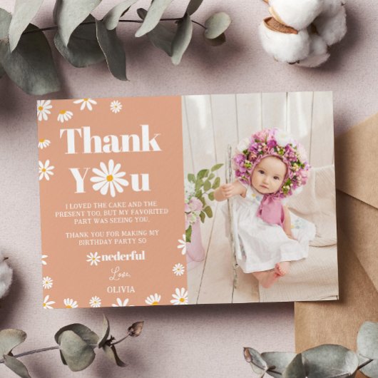 Carte de remerciement pour la photo d'anniversaire