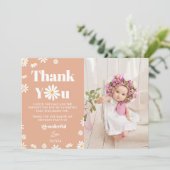 Carte de remerciement pour la photo d'anniversaire (Debout devant)